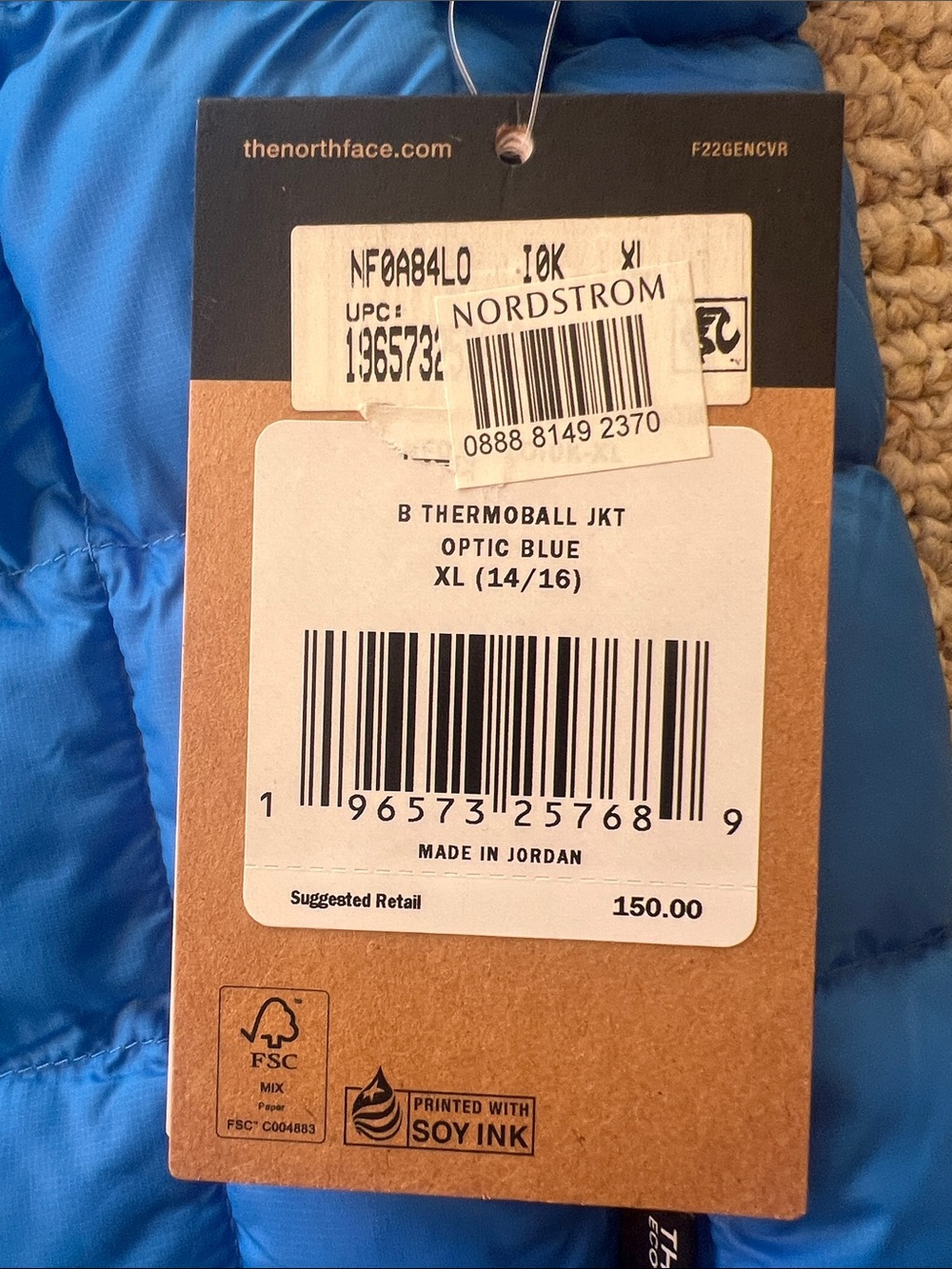 NWT The North Face Bright Blue Hooded Puffer Jacket - Picture 5 of 6